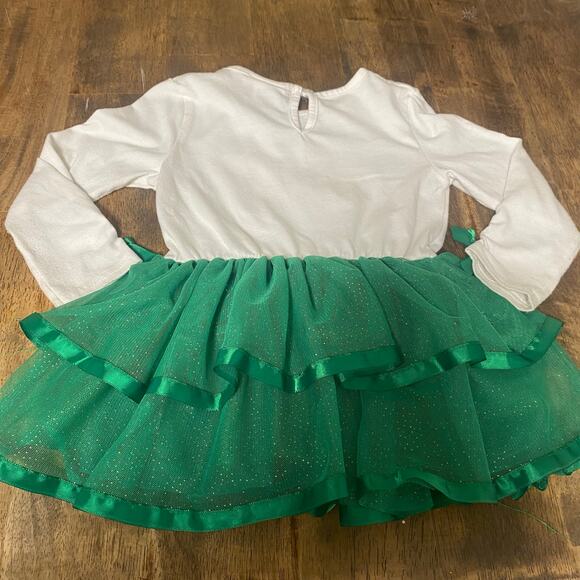 Little Lass St. Patrick's Day white green tutu lucky charm shirt SIZE 4T - Picture 3 of 3